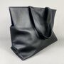 Extra Large Maxi Black Leather Carry All Tote Bag, thumbnail 7 of 10