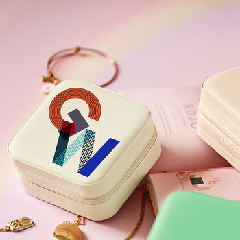 Abstract Memphis Design Travel Jewellery Organiser, 3 of 11