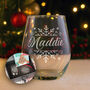 Christmas Snowflake Stemless Glass With Chocolate Tree And Coaster Gift Boxed Set, thumbnail 1 of 7