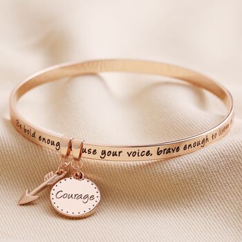 'Be Brave' Meaningful Word Bangle, 2 of 5