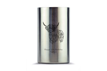 Personalised Engraved Wine Cooler Highland Cow, 2 of 2