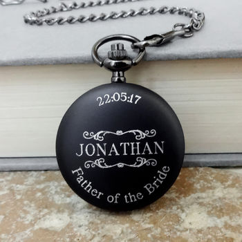 Personalised Engraved Wedding Party Pocket Watch, 2 of 6