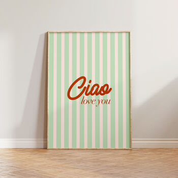 Ciao Love You Hallway Stripe Wall Art Print, 3 of 9