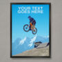 Personalised Mountain Bike Jumping Poster, thumbnail 1 of 7