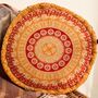 Hand Printed Elephant Mandala Floor Yoga Cushion, thumbnail 7 of 8
