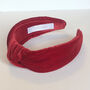 Ruby Red Silk Velvet Knotted Headband, thumbnail 1 of 2