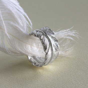 Sterling Silver Feather Ring, 3 of 6
