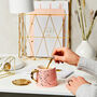 Gold Speckled Pink Mug With Spoon And Lid, thumbnail 4 of 7