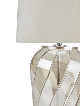 Glass Lamp With Velvet Shade, 2 of 3