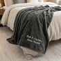 Personalised Luxury Large Super Soft Charcoal Blanket, thumbnail 1 of 11