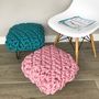 'Helena' Handwoven Wool Footstool With Hairpin Legs, thumbnail 3 of 10