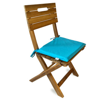 Bright Aqua Water Resistant Garden Chair Seat Pads, 2 of 3