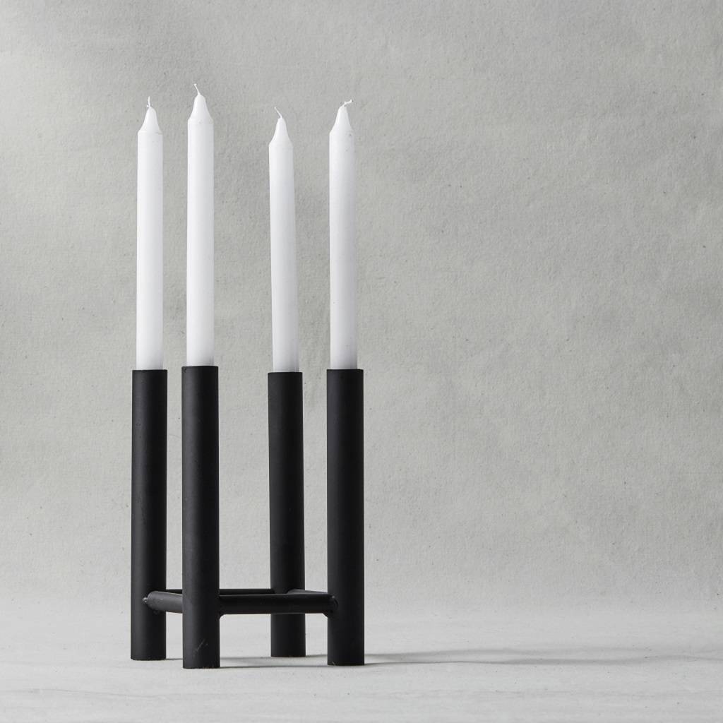 Black Metal Candle Holder By Bell & Blue