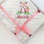 Personalised Embroidered Fox Baby Blanket With Name, thumbnail 7 of 10