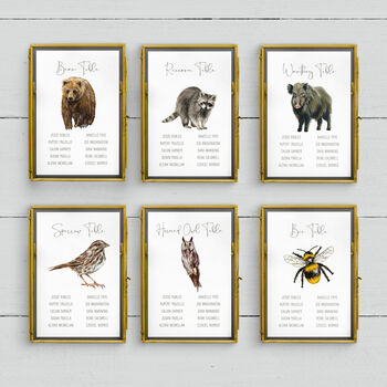 Woodland Animals Table Plan Cards, 6 of 7