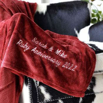 Personalised Red Blanket With Your Own Text, 4 of 6
