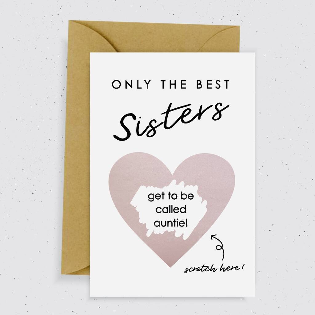 Only The Best Sisters Baby Announcement Card By momo+boo