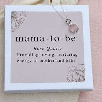 Pregnancy Announcement Rose Quartz Pendant Gift, 2 of 3