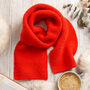 Garter Scarf Beginner Knitting Kit Poppy Red, thumbnail 1 of 8