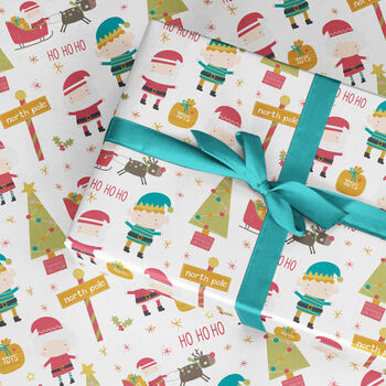 Santa's Elf Boy Wrapping Paper Roll Or Folded, 3 of 3