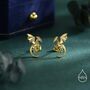Sterling Silver Dragon With Wings Stud Earrings, thumbnail 3 of 12