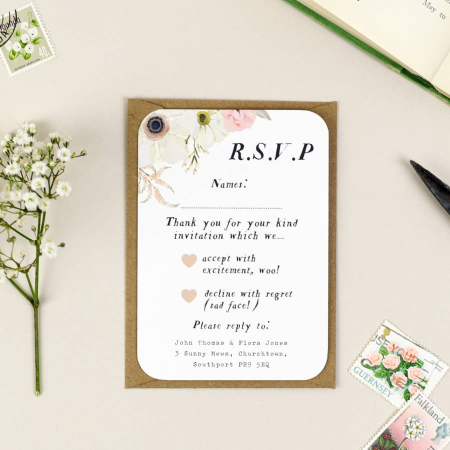 Blush Fl Wedding Invitation By Nina Thomas Studio Blush Fl Wedding Invitation