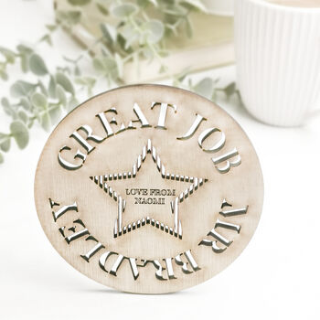 Personalised Wooden 'Great Job' Teacher Coaster, 3 of 5