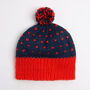 Heart Hat Easy Knitting Kit Valentines Navy, thumbnail 4 of 7
