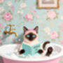 Your Own 'Cat In The Bath Reading' Wall Art Print | Customise The Cat And The Book Title, thumbnail 6 of 6