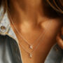 Double Strand Kiss Charm Necklace, thumbnail 1 of 9