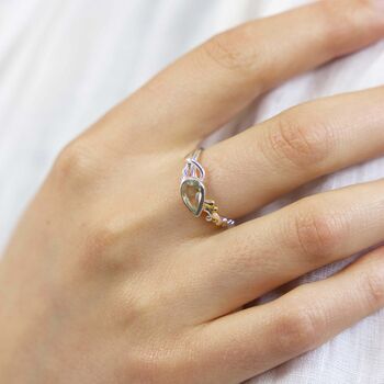 Dainty Green Amethyst Ring, 2 of 8