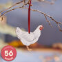 Light Sussex Chicken Hanging Wooden Hen Decoration, thumbnail 1 of 10