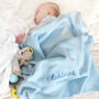 Personalised Blue Fleece Baby Blanket, thumbnail 1 of 3
