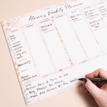 Personalised Floral Weekly Wipeable Acrylic Wall Planner, 3 of 3