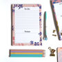 A5 Lined Purple Flower Notepad, thumbnail 1 of 4