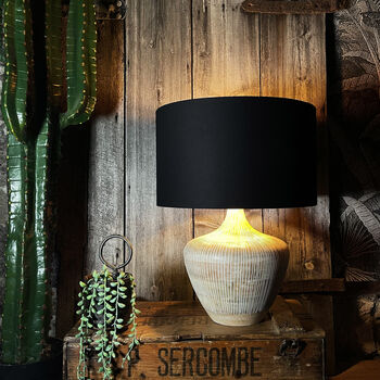 Jet Black Cotton Lampshade With Copper Foil Lining, 3 of 6