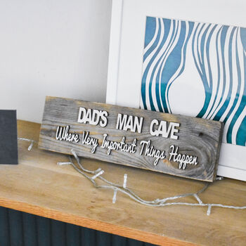 Personalised Dad's Man Cave Reclaimed Wooden Sign, 4 of 5