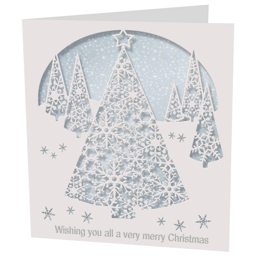 christmas card laser cut trees by pink pineapple home & gifts ...