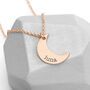 Personalised Rose Gold Plated Crescent Moon Necklace, thumbnail 1 of 9