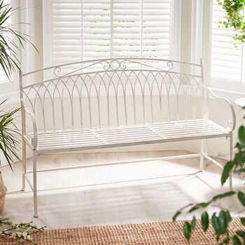 Large Cream Companion Bench Seat With Table, 3 of 7