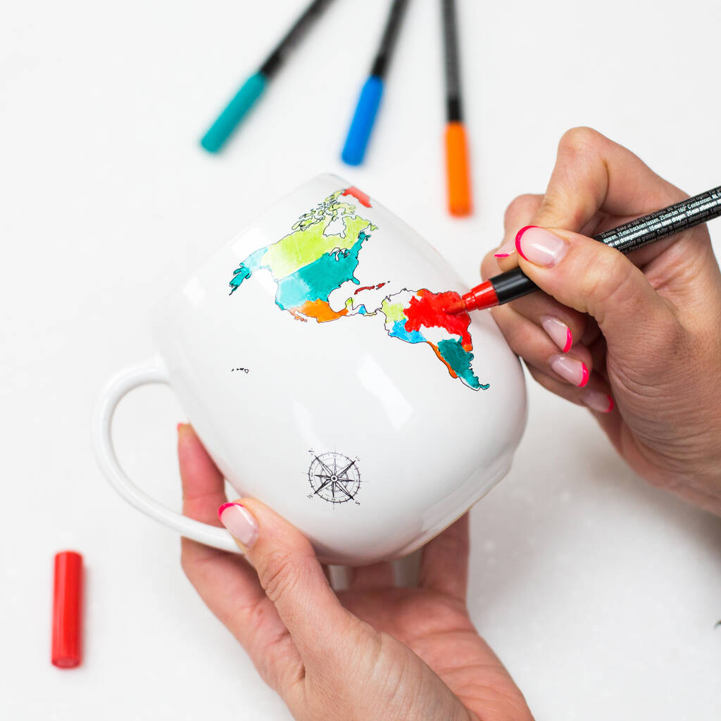 World Map Colour In Mug, 1 of 8