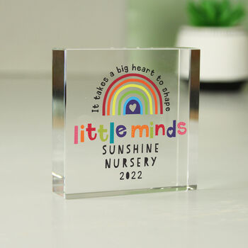 Personalised ‘It Takes A Big Heart To Shape Little Minds’ Crystal Block – Teacher Gift, 2 of 5