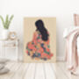 Female Portrait Flower Art Print, thumbnail 3 of 3