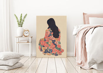 Female Portrait Flower Art Print, 3 of 3