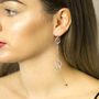 Sterling Silver Textured Ring And Bar Drop Earrings, thumbnail 4 of 5