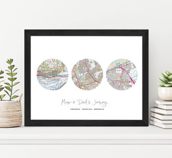Personalised Favourite Three UK Places Map Print, 4 of 9