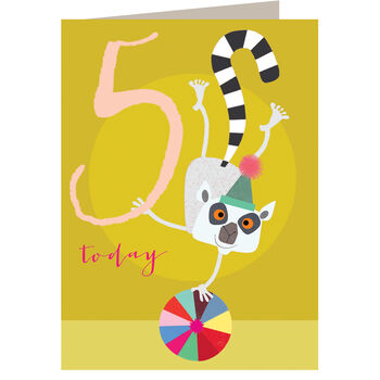 Lemur 5th Birthday Card, 2 of 4