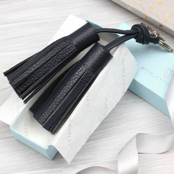 Personalised Luxury Nappa Leather Tassel Bag Charm, 2 of 12