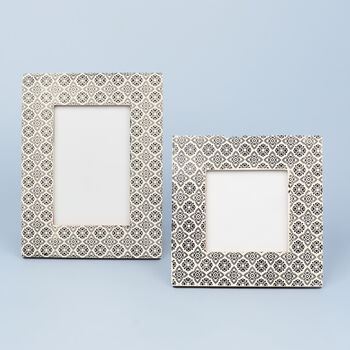 Grey Flower Pattern Stylish Photo Frames, 3 of 6