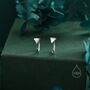 Sterling Silver Tiny Triangle Huggie Hoop Earrings, thumbnail 5 of 12